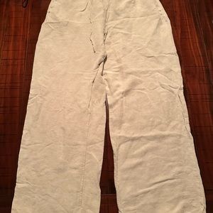 Tan Linen Drawstring Women’s Pants